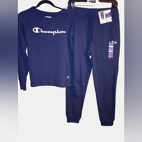 Champion Jackets Coats Nwt Champion Jogger Sweat Suit Sweatpants Womens Sweatshirt Sweatpants Navy Poshmark